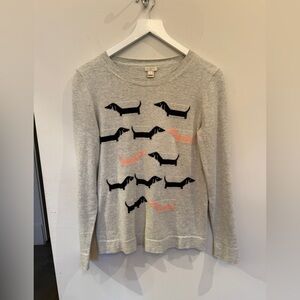 J. Crew Gray Sweater with Dachshund Pattern